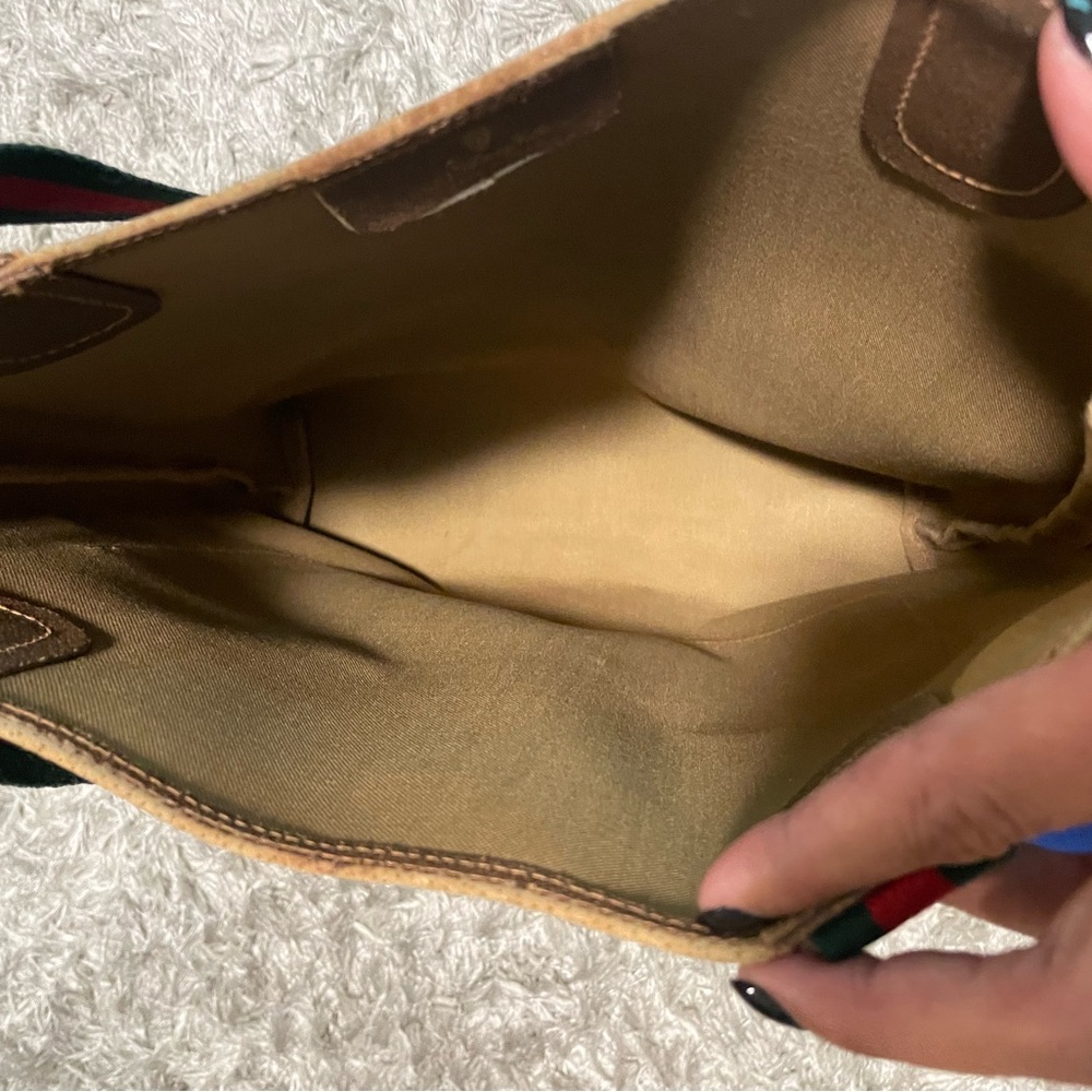 Gucci Beige and Brown Tote Bag with Red and Green Straps - Picture 12 of 16